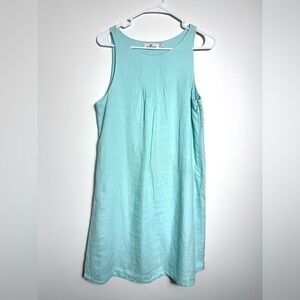 VINEYARD VINES Women Crystal Blue Shift Linen Pintuck Cisco Swing Dress Size 6